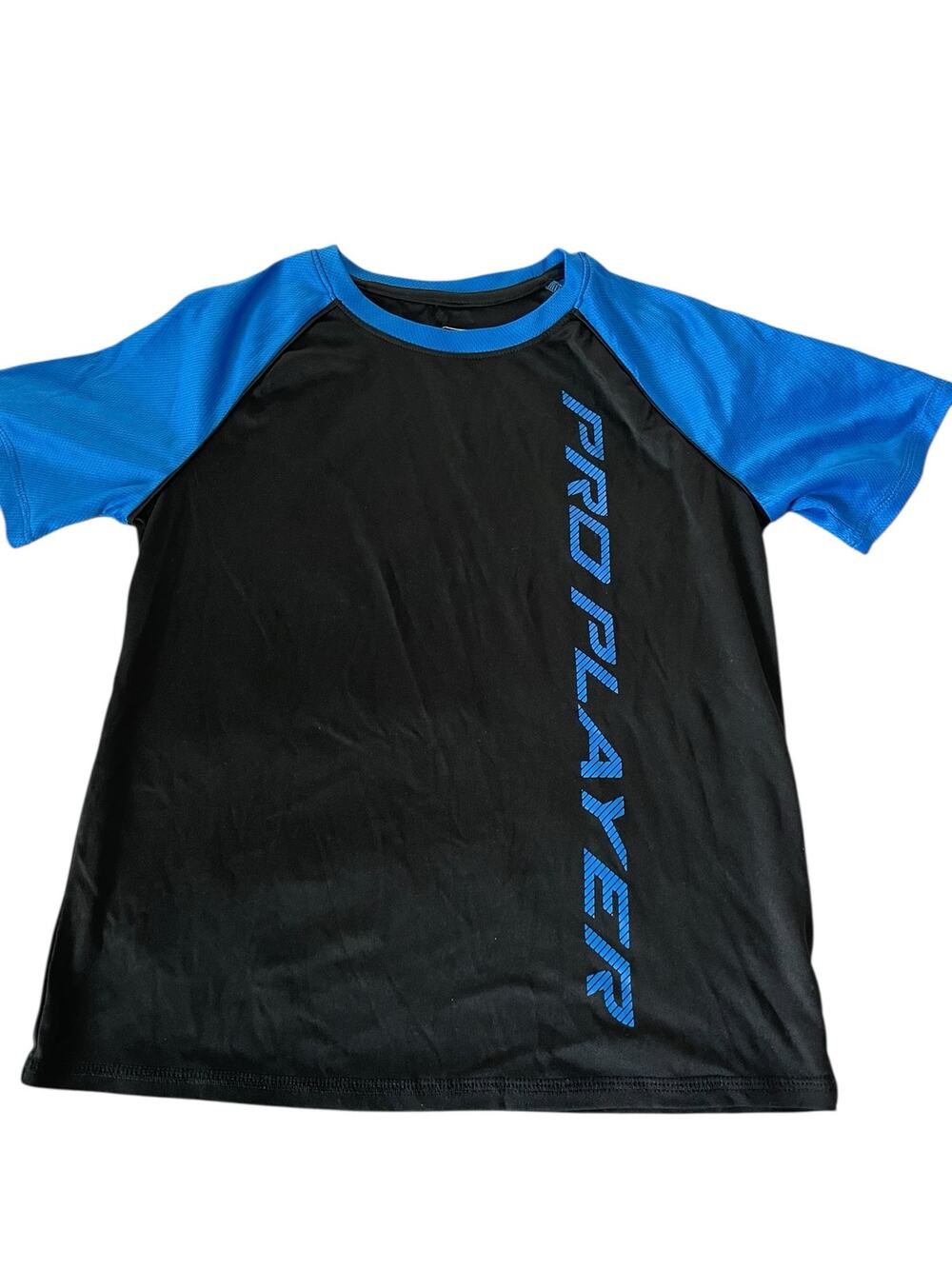 Pro Player Boys Black Blue Short Sleeve Activewear T-Shirt Youth Size 10/12